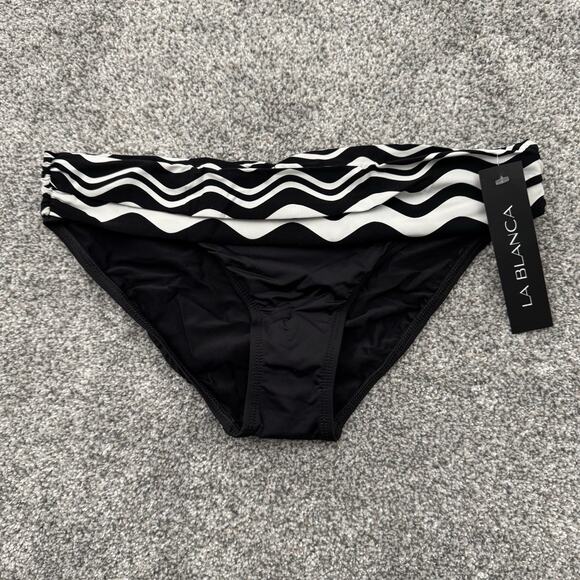 La Blanca Other - La Blanca Bikini Bottom 6 Swim Resort Coastal Chic Abstract Wave Ruched Classic